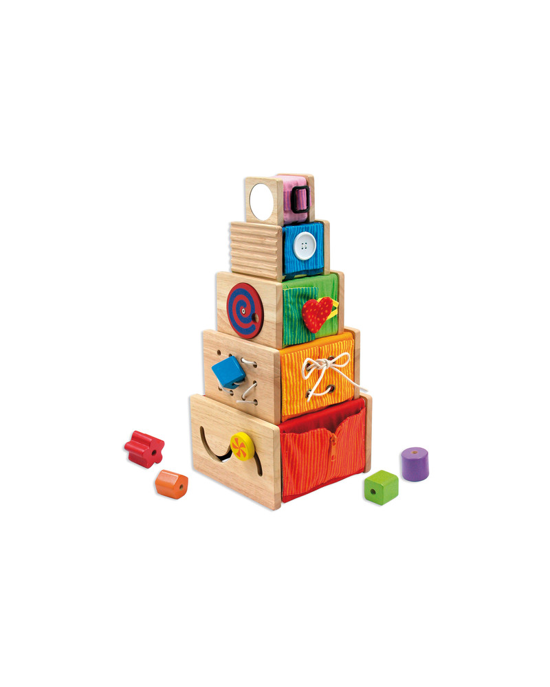 Jouet cube bébé 6 cubes empilables et encastrables